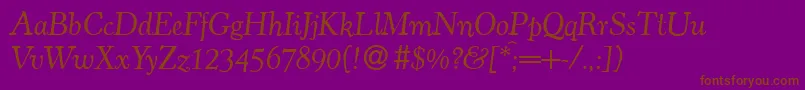 Шрифт C793RomanItalic – коричневые шрифты на фиолетовом фоне