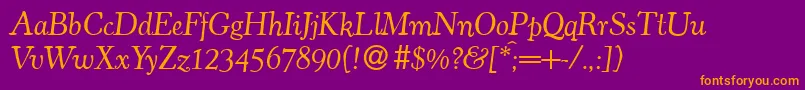 C793RomanItalic Font – Orange Fonts on Purple Background