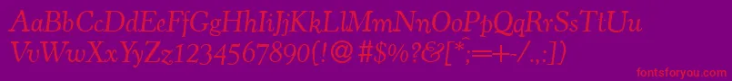 C793RomanItalic Font – Red Fonts on Purple Background