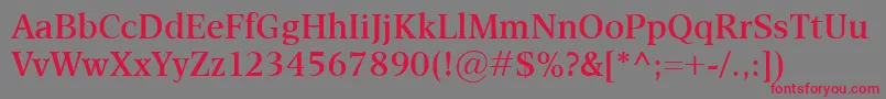 EsperantoSemibold Font – Red Fonts on Gray Background
