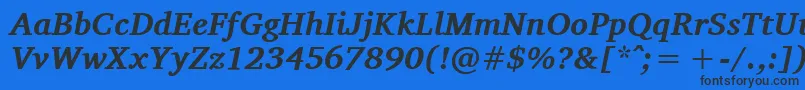 フォントCharisSilBoldItalic – 黒い文字の青い背景