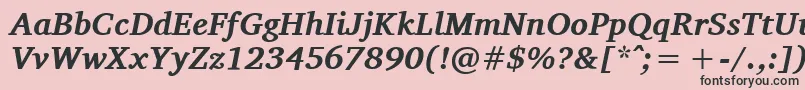 フォントCharisSilBoldItalic – ピンクの背景に黒い文字