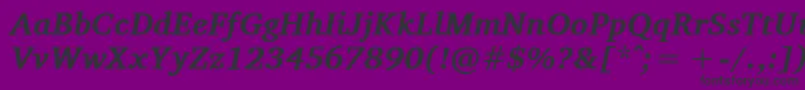 Czcionka CharisSilBoldItalic – czarne czcionki na fioletowym tle