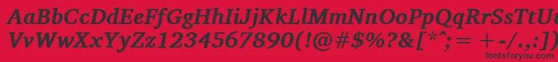 Шрифт CharisSilBoldItalic – чёрные шрифты на красном фоне