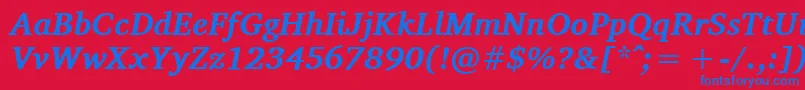 CharisSilBoldItalic Font – Blue Fonts on Red Background