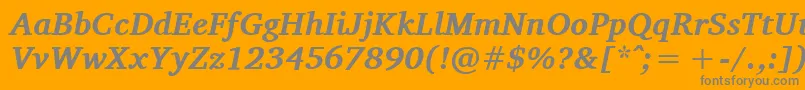 CharisSilBoldItalic-Schriftart – Graue Schriften auf orangefarbenem Hintergrund