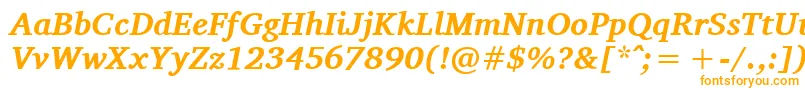 Шрифт CharisSilBoldItalic – оранжевые шрифты на белом фоне