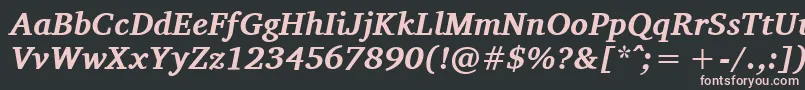Шрифт CharisSilBoldItalic – розовые шрифты на чёрном фоне