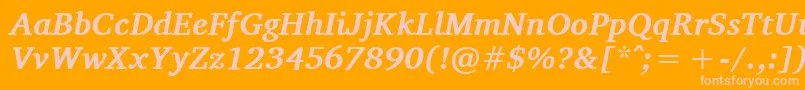 Шрифт CharisSilBoldItalic – розовые шрифты на оранжевом фоне