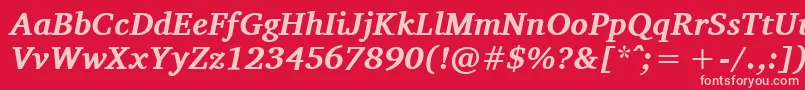 Шрифт CharisSilBoldItalic – розовые шрифты на красном фоне