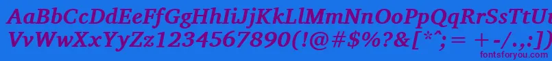 Шрифт CharisSilBoldItalic – фиолетовые шрифты на синем фоне