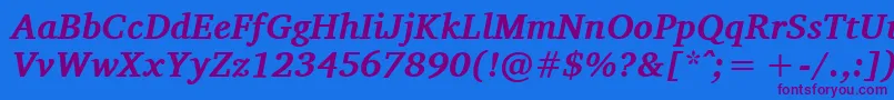CharisSilBoldItalic Font – Purple Fonts on Blue Background
