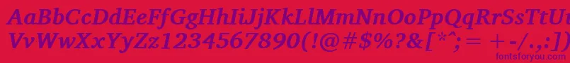 フォントCharisSilBoldItalic – 赤い背景に紫のフォント