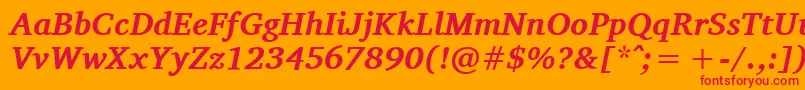 CharisSilBoldItalic Font – Red Fonts on Orange Background