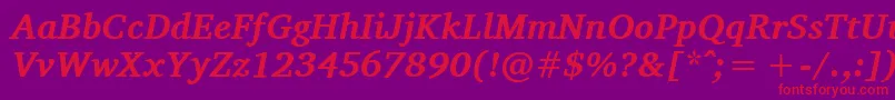 CharisSilBoldItalic-Schriftart – Rote Schriften auf violettem Hintergrund