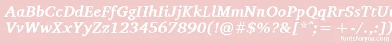 CharisSilBoldItalic-Schriftart – Weiße Schriften auf rosa Hintergrund