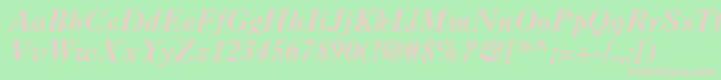 Caslon3ltstdItalic Font – Pink Fonts on Green Background