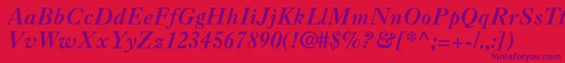 Caslon3ltstdItalic Font – Purple Fonts on Red Background