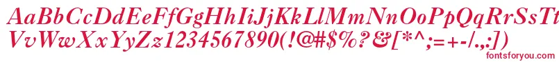 Caslon3ltstdItalic-fontti – punaiset fontit valkoisella taustalla