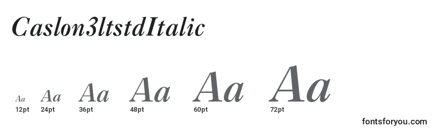 Caslon3ltstdItalic Font Sizes