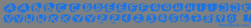 フォントBoringlesson – 灰色の背景に青い文字