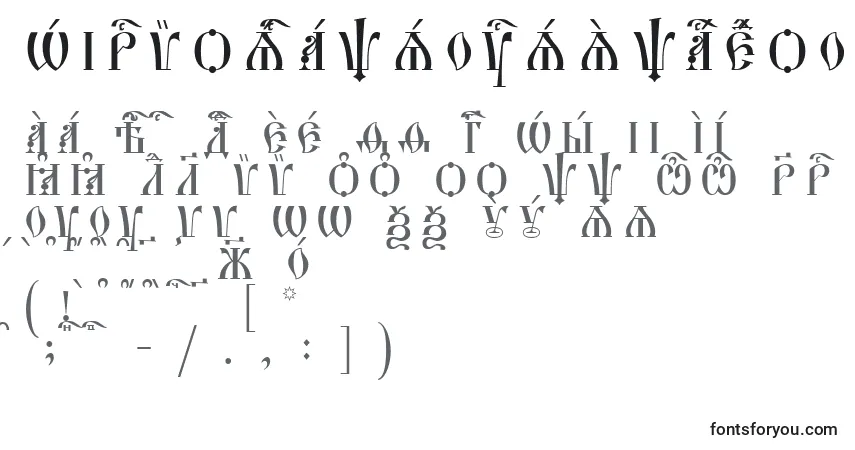 Czcionka HirmosCapsUcsSpacedout – alfabet, cyfry, specjalne znaki