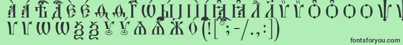 HirmosCapsUcsSpacedout Font – Black Fonts on Green Background