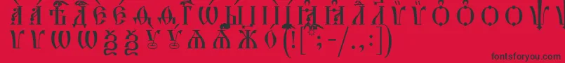 HirmosCapsUcsSpacedout Font – Black Fonts on Red Background