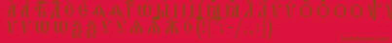 HirmosCapsUcsSpacedout Font – Brown Fonts on Red Background