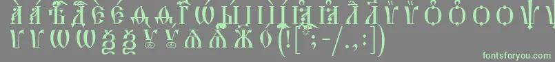 HirmosCapsUcsSpacedout Font – Green Fonts on Gray Background