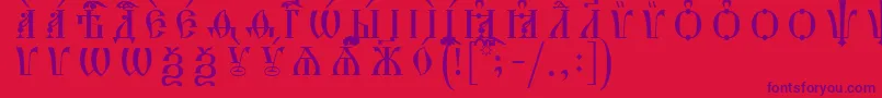 HirmosCapsUcsSpacedout Font – Purple Fonts on Red Background