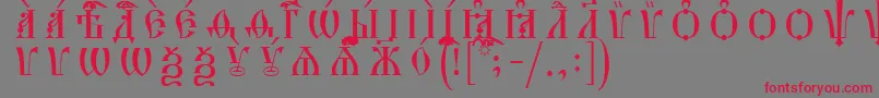 HirmosCapsUcsSpacedout Font – Red Fonts on Gray Background