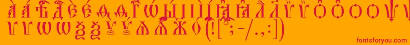HirmosCapsUcsSpacedout Font – Red Fonts on Orange Background