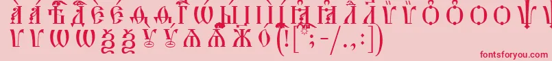 HirmosCapsUcsSpacedout Font – Red Fonts on Pink Background