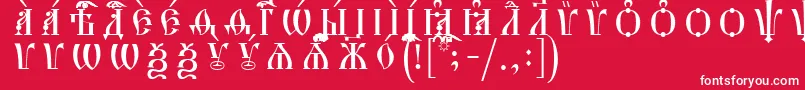 フォントHirmosCapsUcsSpacedout – 赤い背景に白い文字