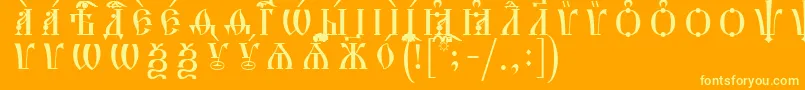HirmosCapsUcsSpacedout Font – Yellow Fonts on Orange Background