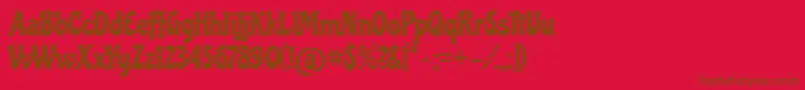 ChicleRegular Font – Brown Fonts on Red Background
