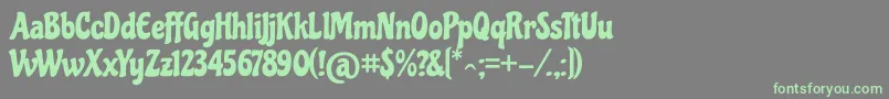 ChicleRegular-fontti – vihreät fontit harmaalla taustalla