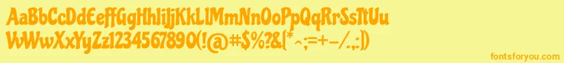 ChicleRegular Font – Orange Fonts on Yellow Background