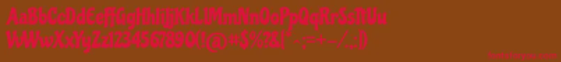 ChicleRegular Font – Red Fonts on Brown Background