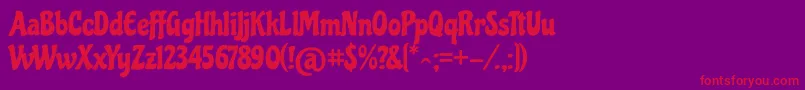 ChicleRegular Font – Red Fonts on Purple Background