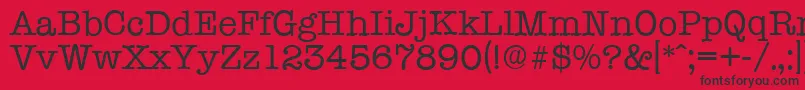 TypewriterserialRegular Font – Black Fonts on Red Background