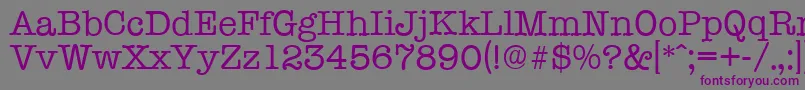 TypewriterserialRegular-Schriftart – Violette Schriften auf grauem Hintergrund