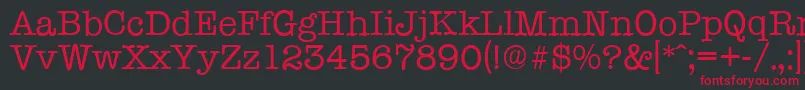 フォントTypewriterserialRegular – 黒い背景に赤い文字
