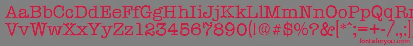 TypewriterserialRegular Font – Red Fonts on Gray Background