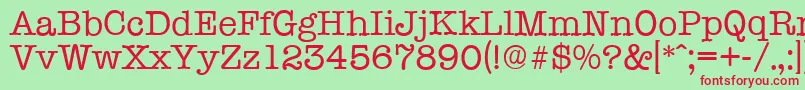 TypewriterserialRegular Font – Red Fonts on Green Background