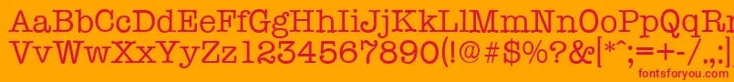 Czcionka TypewriterserialRegular – czerwone czcionki na pomarańczowym tle