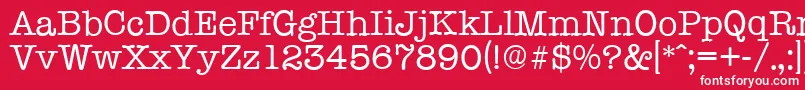 TypewriterserialRegular Font – White Fonts on Red Background