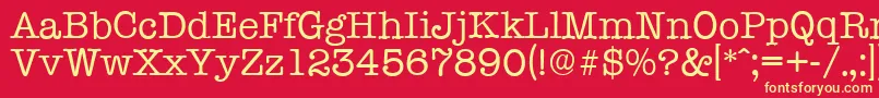 TypewriterserialRegular Font – Yellow Fonts on Red Background