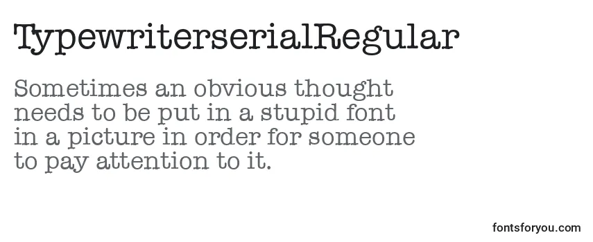 TypewriterserialRegular Font